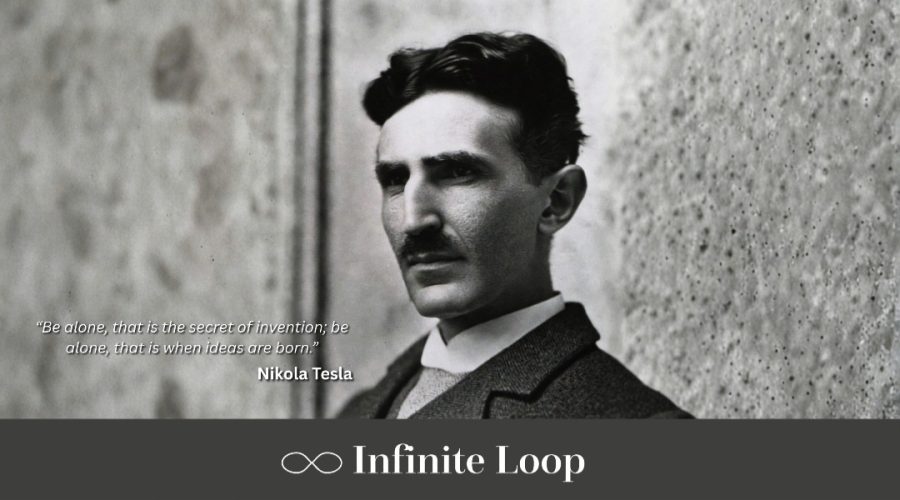 Nikola Tesla — original Infinite Loop portrait and quotation