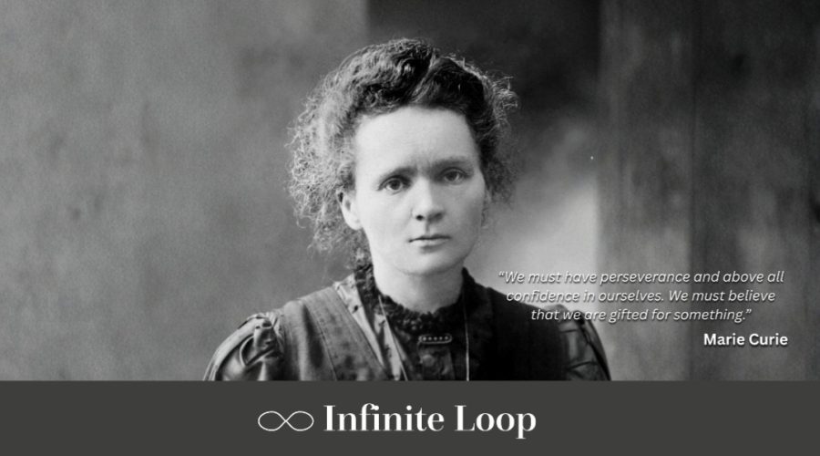 Marie Curie — original Infinite Loop portrait and quotation